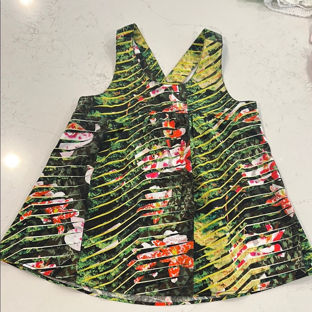 Kenzo - Floral Jungle Kids Sleeveless Top - Green and Red